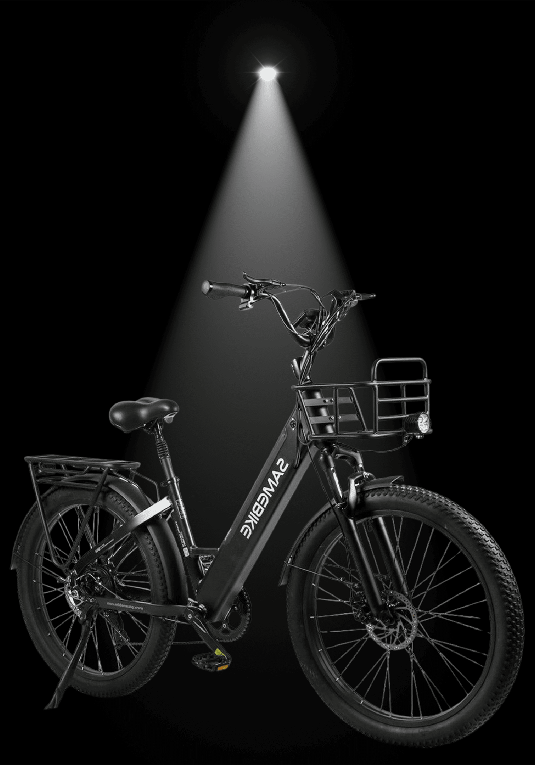 SAMEBIKE RS-A01 PLUS Electric City Bike with adjustable settings and a stylish design.