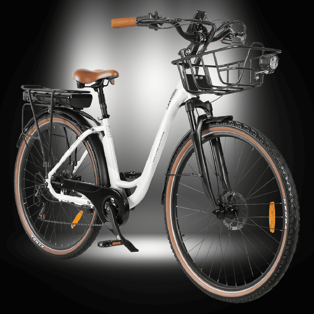 SAMEBIKE RS-A07 ELECTRIC BIKE featuring a stylish design and robust features for urban commuting.