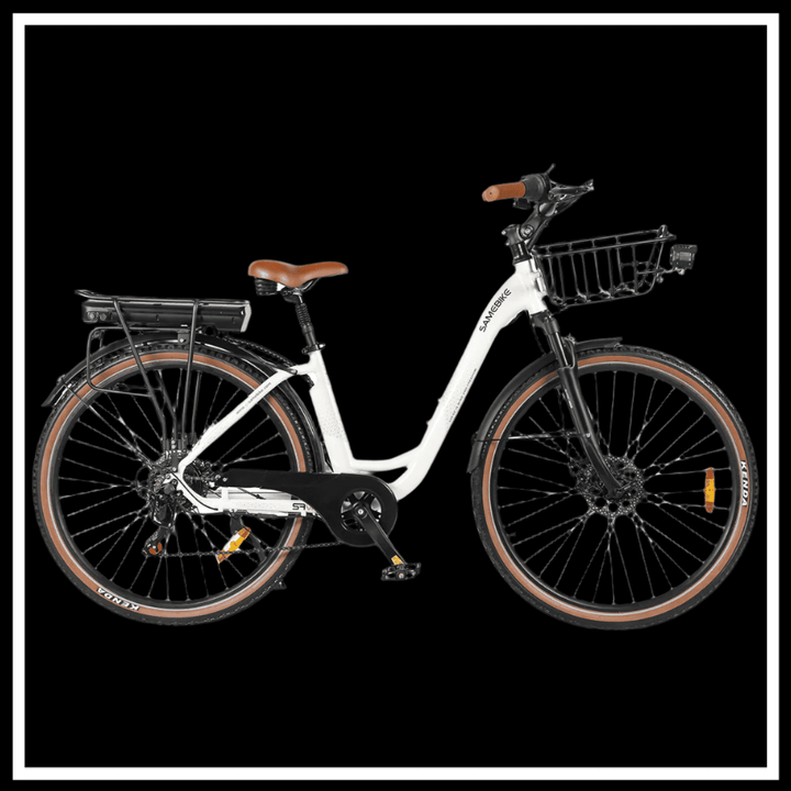 SAMEBIKE RS-A07 electric bike with 500W motor and removable battery for urban commuting.