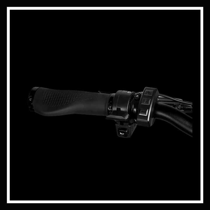 SAMEBIKE RSA08-II ELECTRIC BIKE handlebar control and grip close-up image.