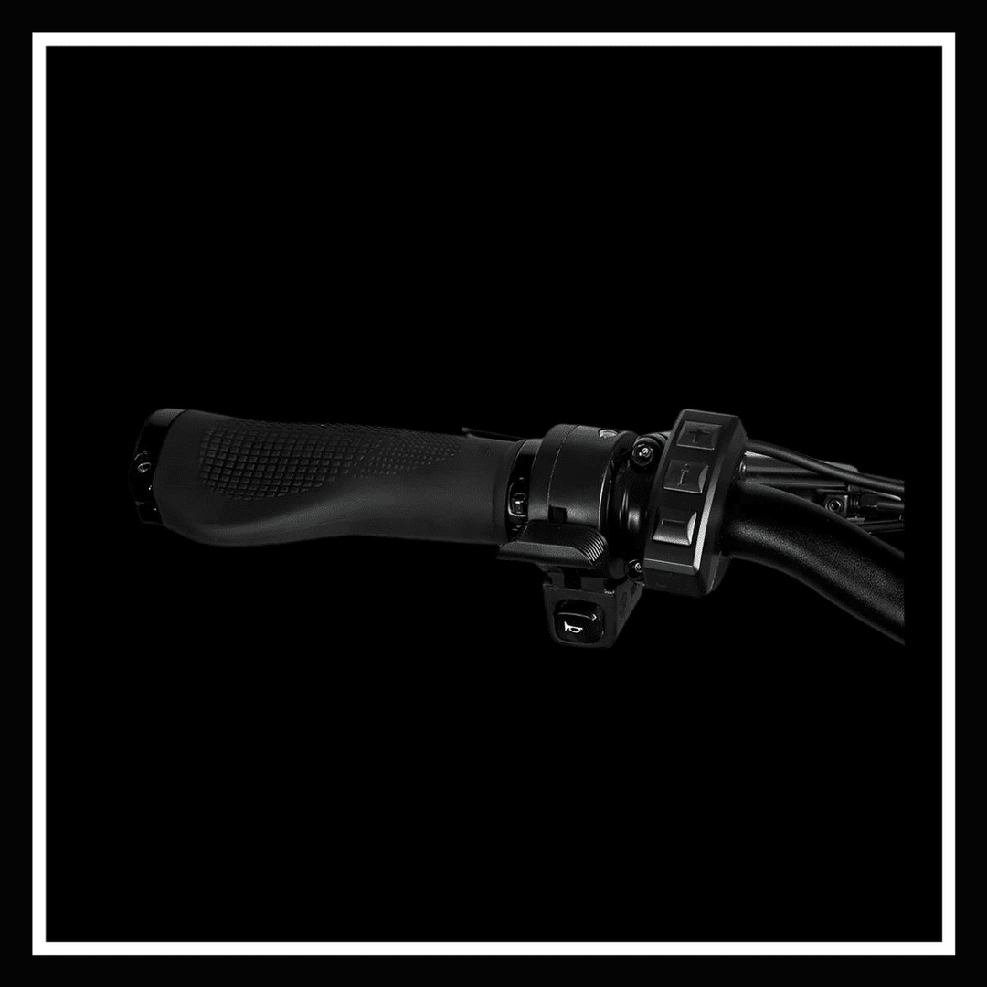 SAMEBIKE RSA08-II ELECTRIC BIKE handlebar control and grip close-up image.