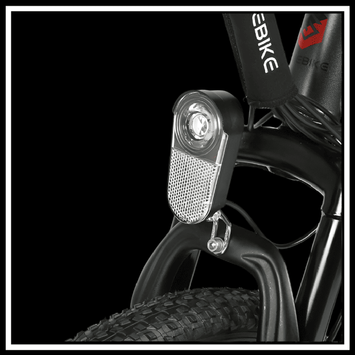 SAMEBIKE SY26-II ELECTRIC BIKE front light and frame detail, showcasing urban commuting features.