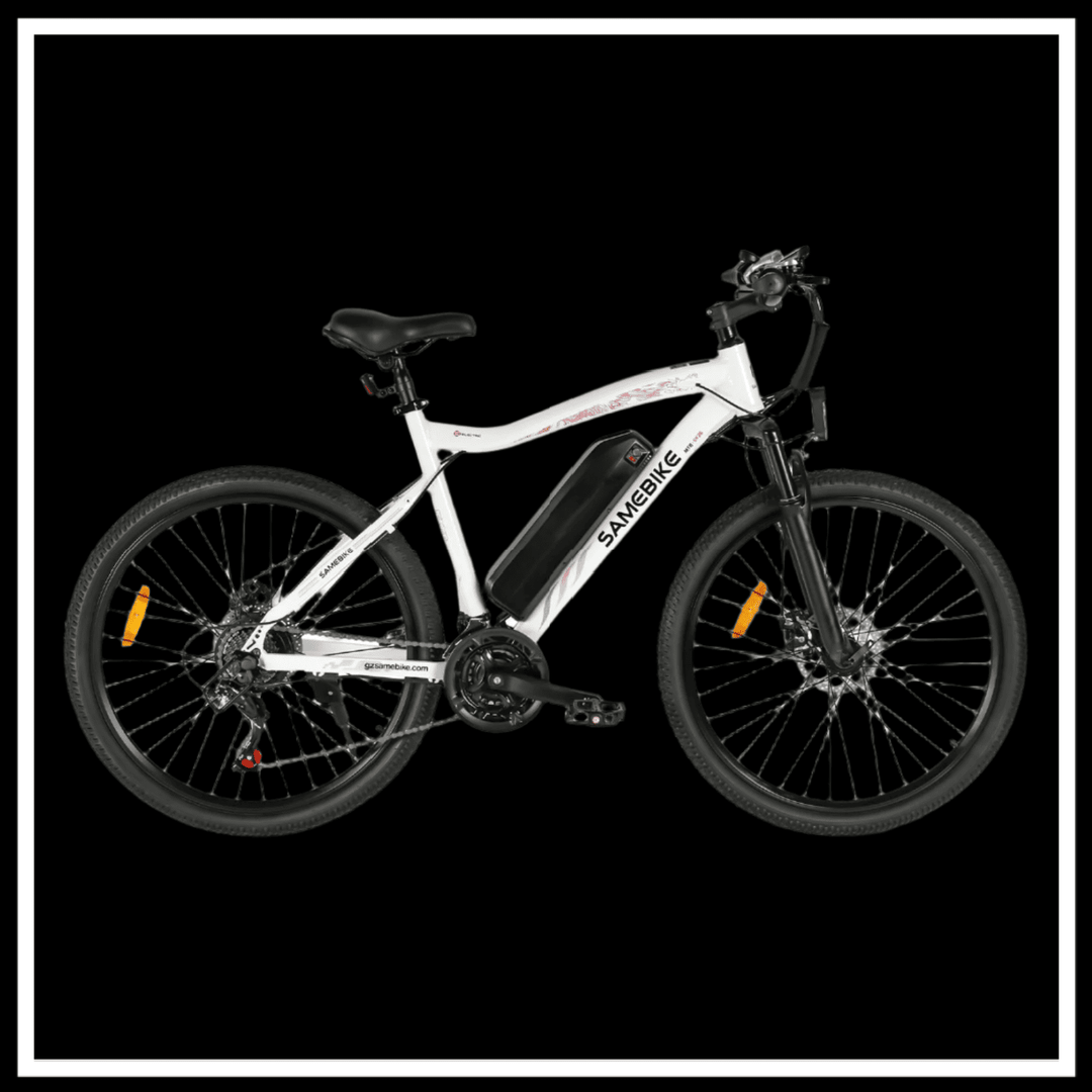 🇮🇪🇪🇺🇬🇧 SAMEBIKE SY26-II Electric Commuter Bike on a black background.