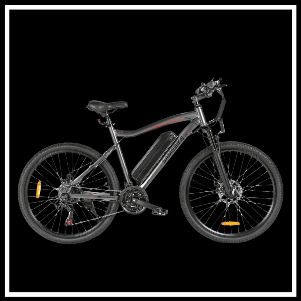 SAMEBIKE SY26-II ELECTRIC BIKE on a black background showcasing its sleek design and urban features.