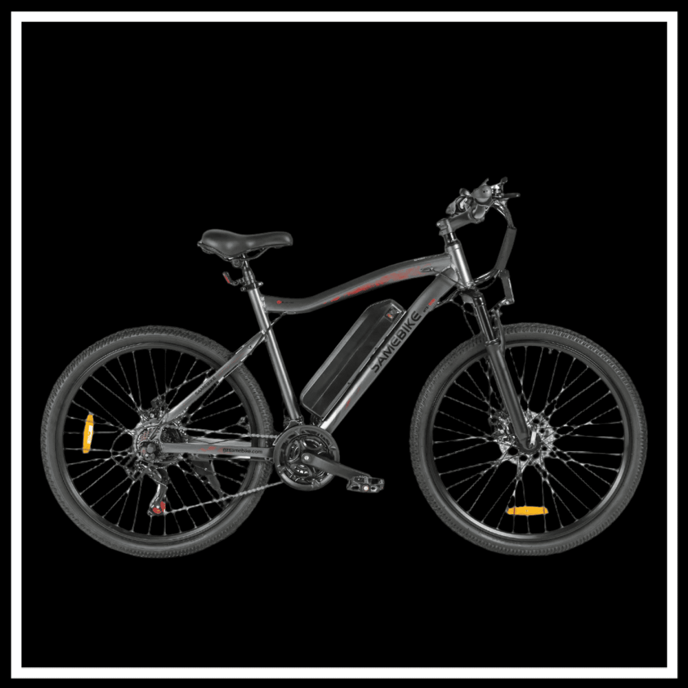 SAMEBIKE SY26-II Electric Commuter Bike in sleek black design featuring sturdy frame and powerful lithium battery.