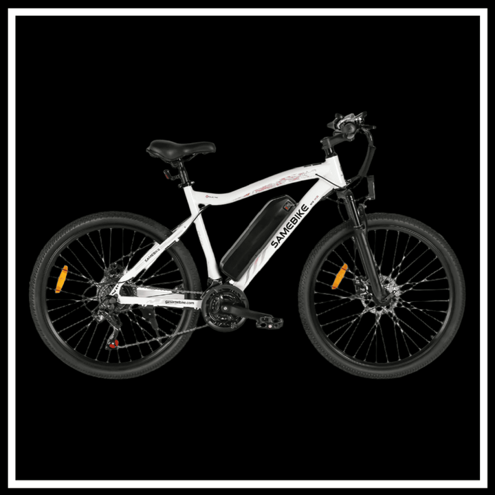 🇮🇪🇪🇺🇬🇧 SAMEBIKE SY26-II Electric Commuter Bike on a black background.