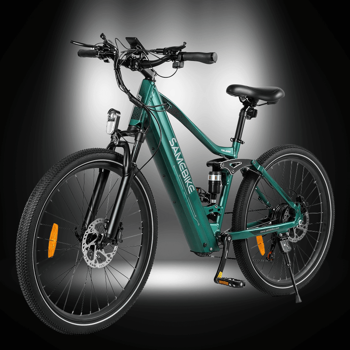 SAMEBIKE XD26-II Electric Bike in teal color showcasing its sleek design and powerful features.