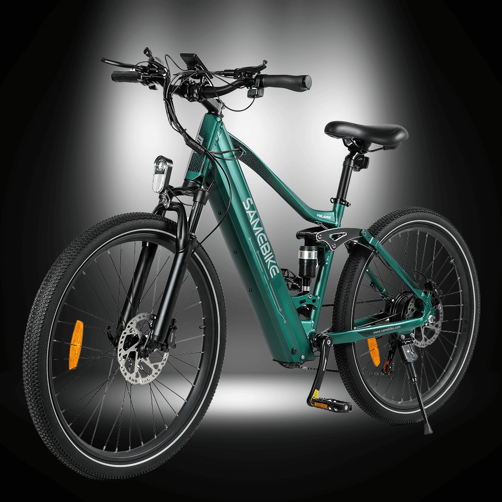 SAMEBIKE XD26-II Electric Bike in teal color showcasing its sleek design and powerful features.