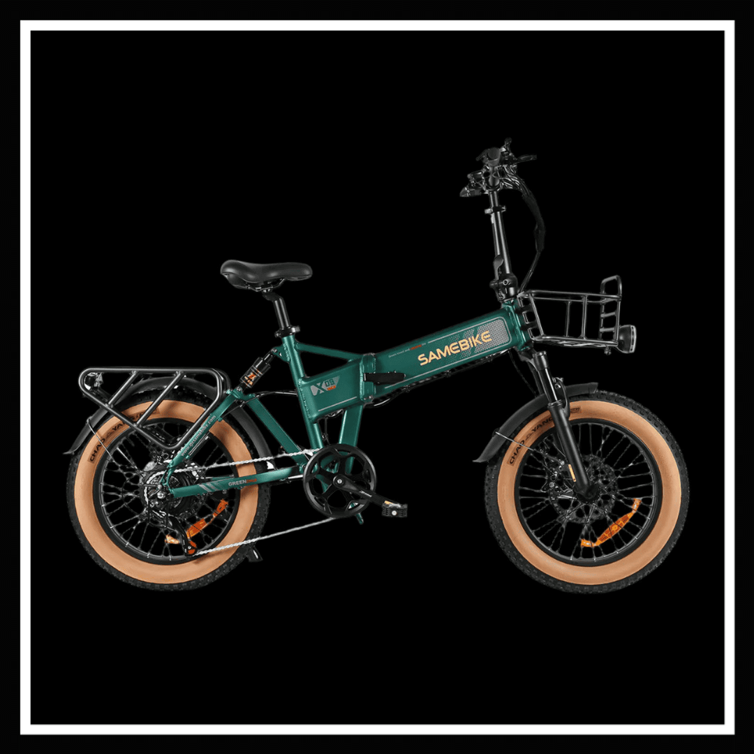 alt_tag: SAMEBIKE XWLX09 II electric bike featuring a foldable design, powerful motor, and durable frame.