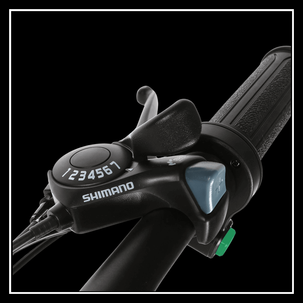 SAMEBIKE 20LVXD30-II Shimano gear shifter with easy grip for smooth urban commuting.