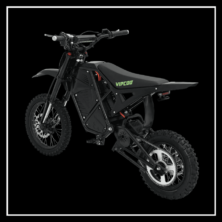 VIPCOO H3 3500W E-DIRT BIKE showcasing its sleek design and off-road capabilities, perfect for adventure seekers.