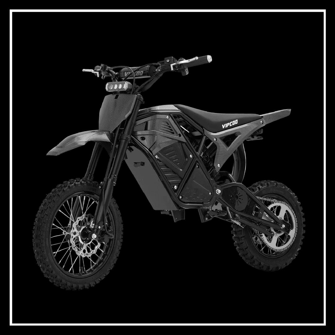 VIPCOO H3 3500W E-DIRT BIKE showcased in a sleek black design, ideal for off-road rides.