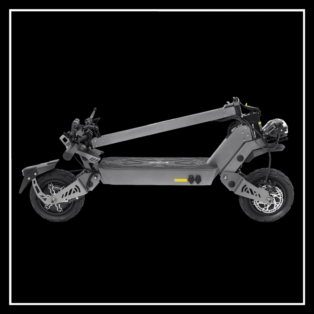 Foldable electric scooter VIPCOO VS9 showcasing rugged design and powerful dual motors.