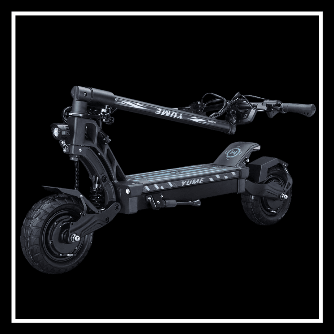 YUME HAWK electric scooter showcasing a powerful dual motor design for high performance and speed.