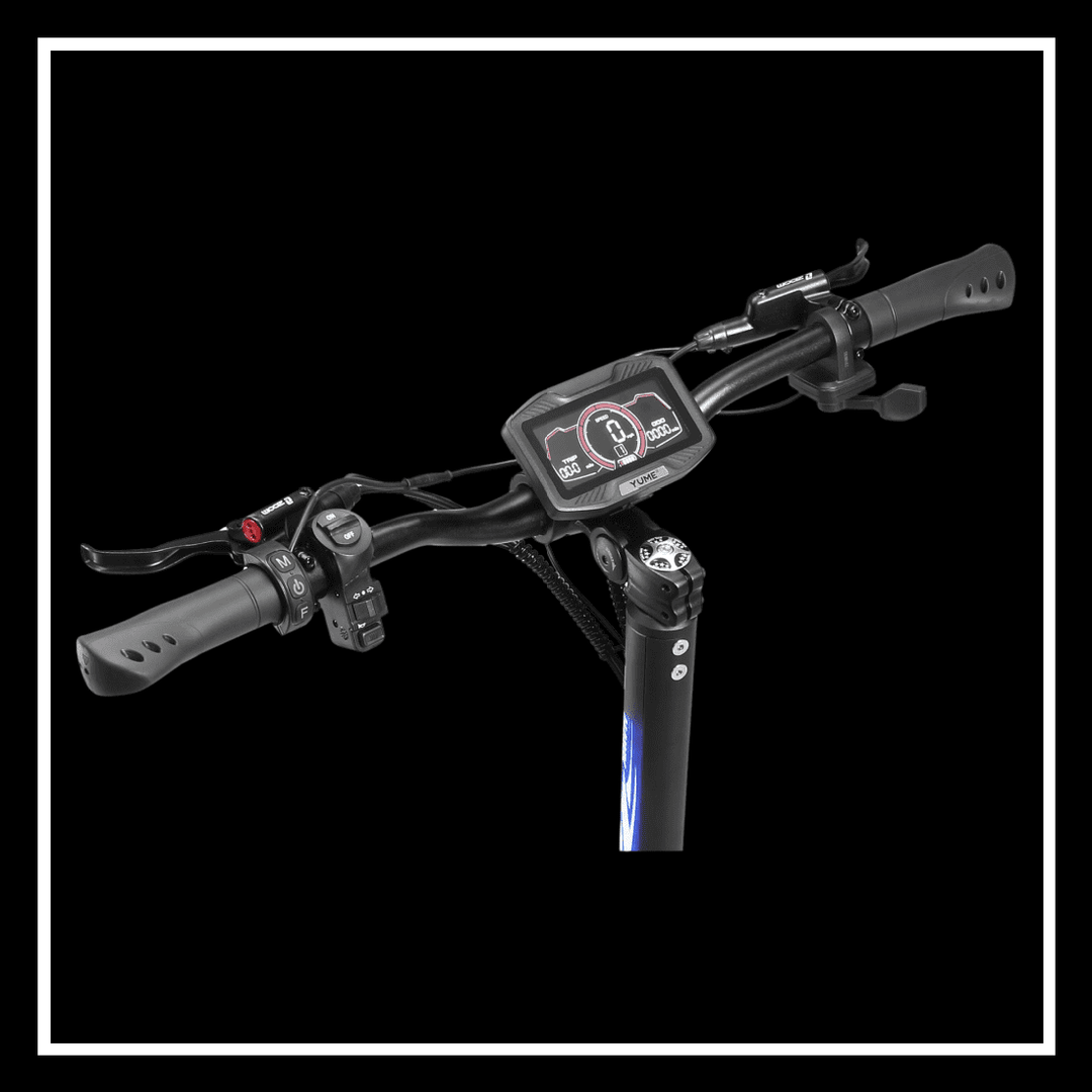 YUME HAWK electric scooter handlebar with display and controls for a high-performance ride.