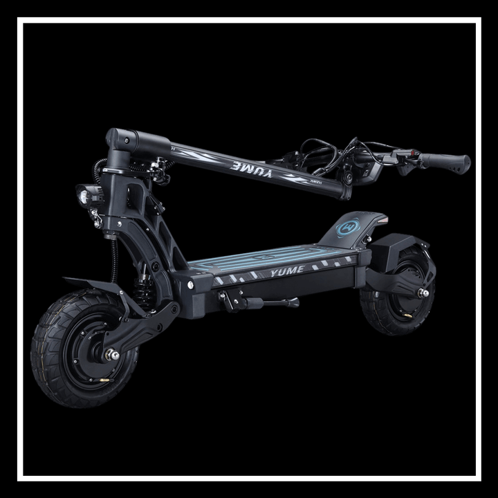 YUME Hawk Pro electric scooter features a sleek design with a powerful dual motor and durable wheels.