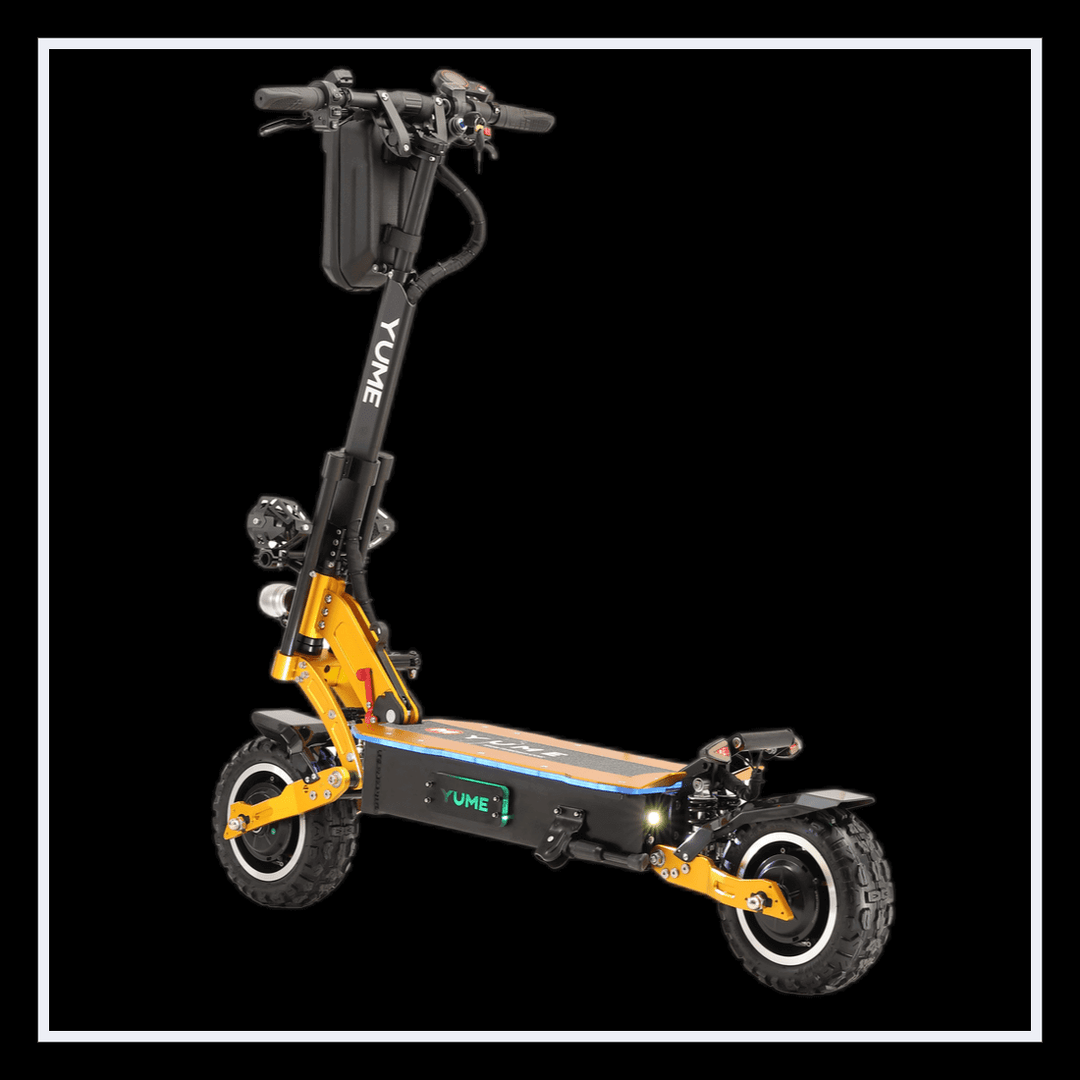 YUME X11+ electric scooter featuring a sturdy build, wide wheels, and high-performance design for varied terrains.