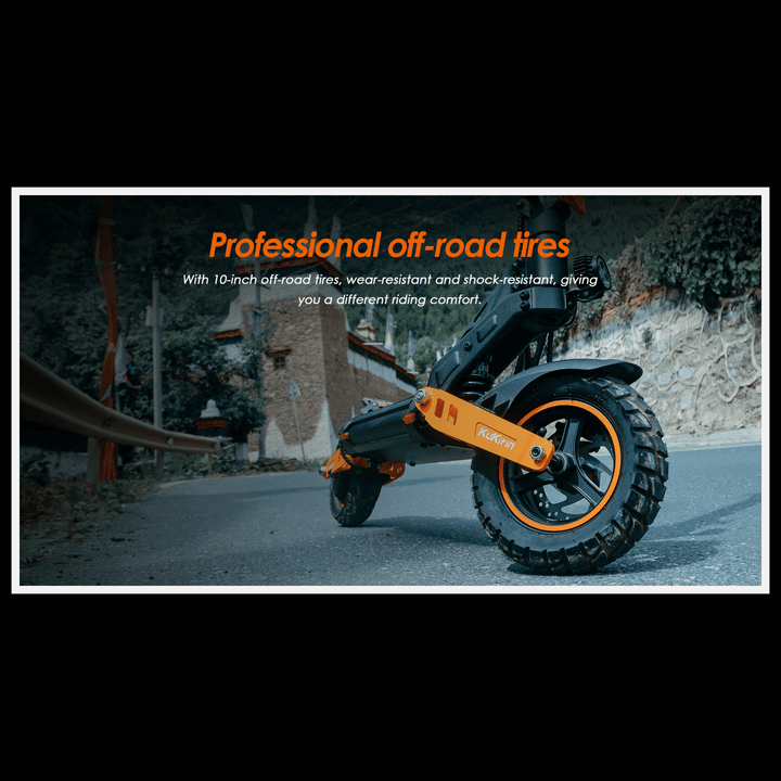 KUKIRIN G2 MAX electric scooter showcasing professional off-road tires for enhanced riding comfort.