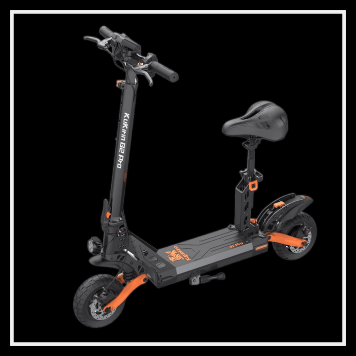 KUKIRIN G2 Pro electric scooter with a sleek black and orange design, ideal for urban commuting.