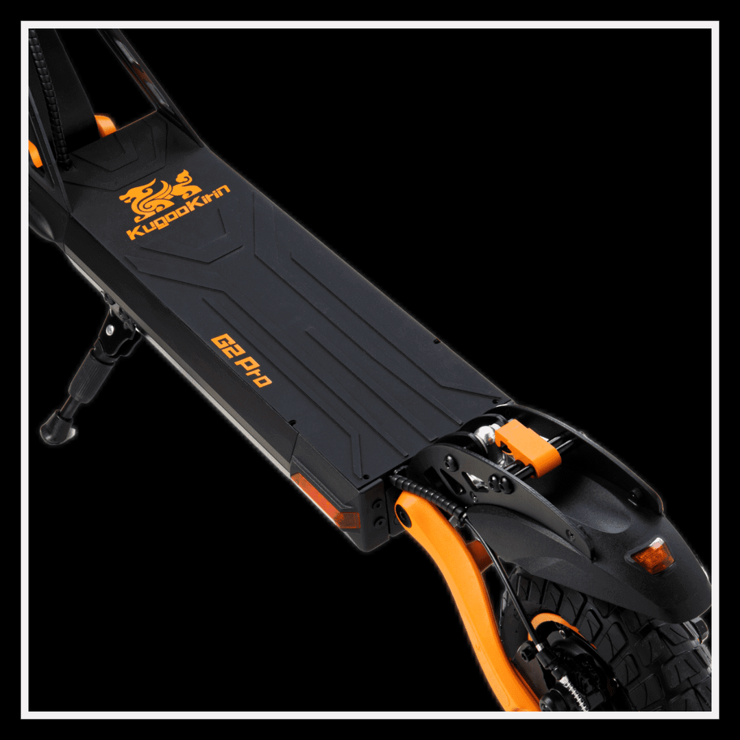 KUKIRIN G2 Pro electric scooter deck view showcasing design and logo.