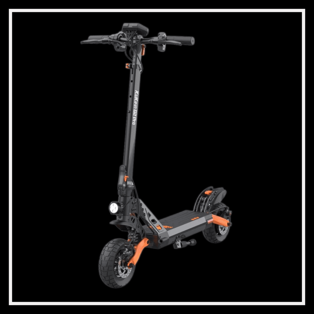 KUKIRIN G2 Pro electric scooter on a black background, urban commuter electric scooter with 500W power.