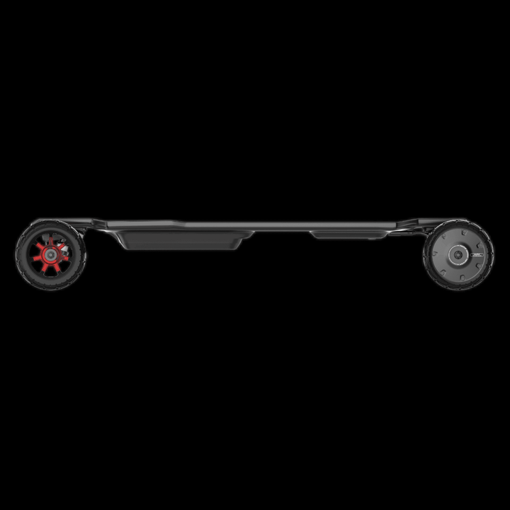 Maxfind FF AT electric skateboard showing its sleek design and durable all-terrain wheels for off-road adventures.