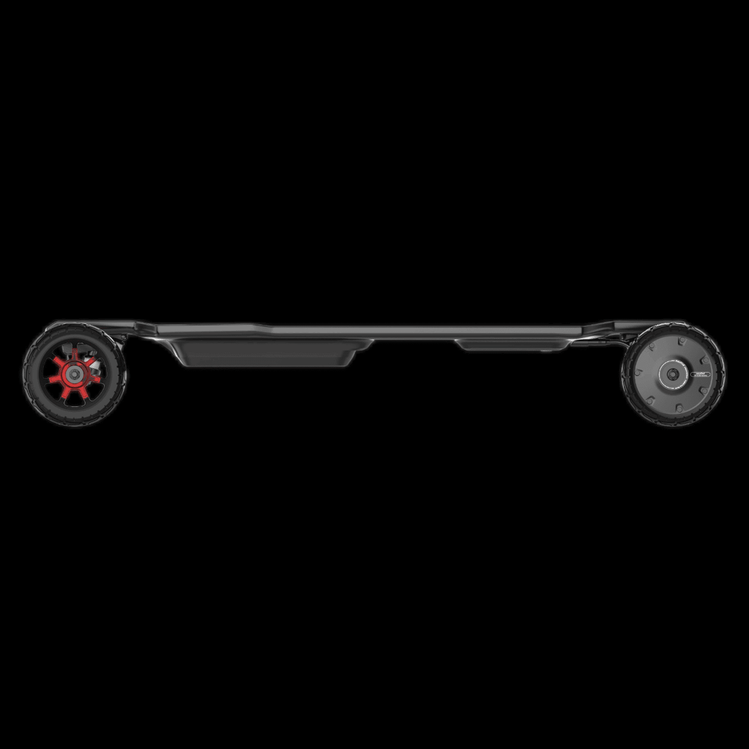 Maxfind FF AT electric skateboard showing its sleek design and durable all-terrain wheels for off-road adventures.