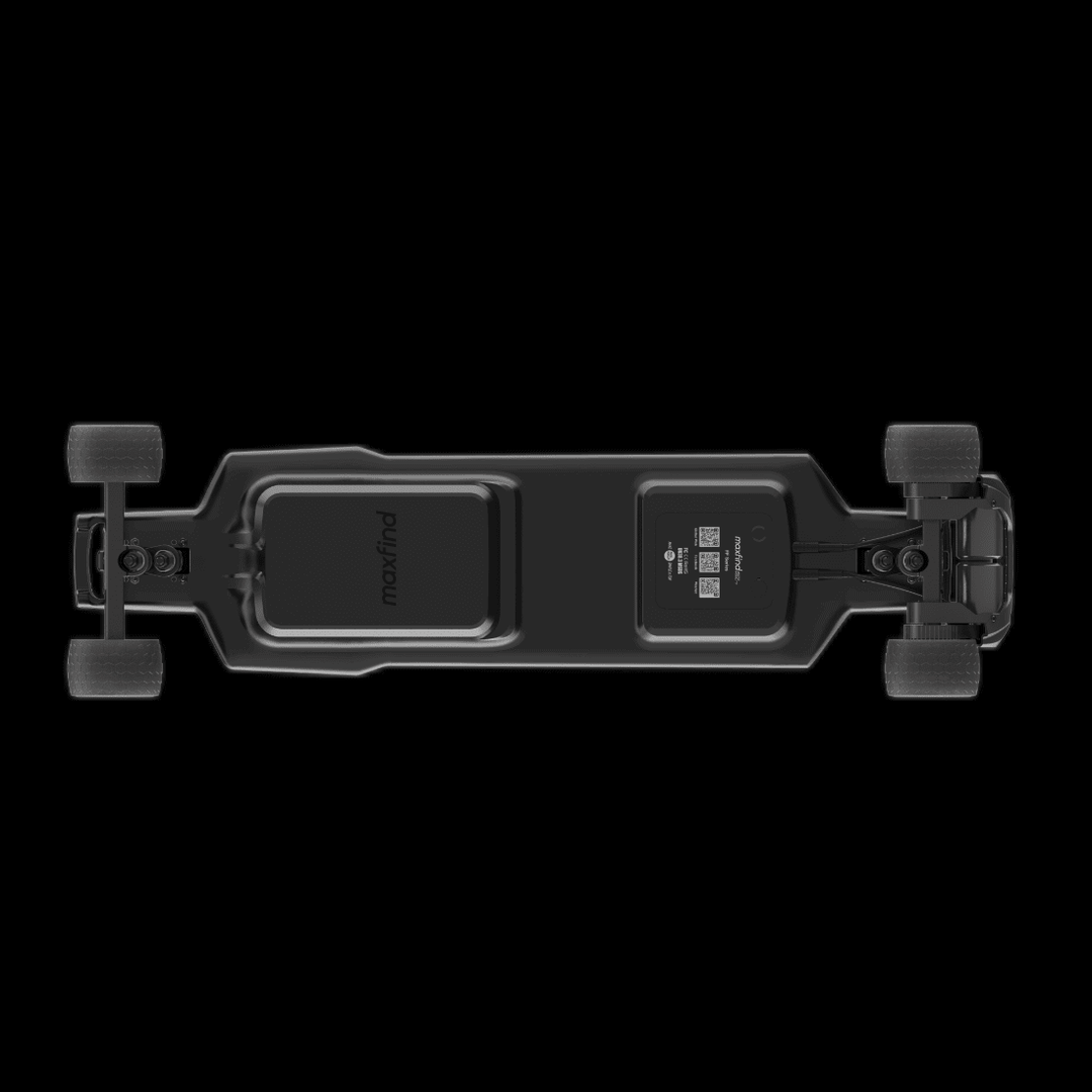 MAXFIND FF BELT belt-driven electric skateboard top view showcasing its sleek design and powerful features.