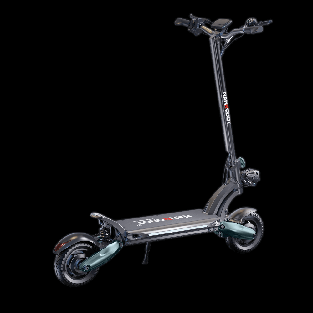 Nanrobot D6+ electric scooter showcasing its sleek design and dual-motor capabilities.