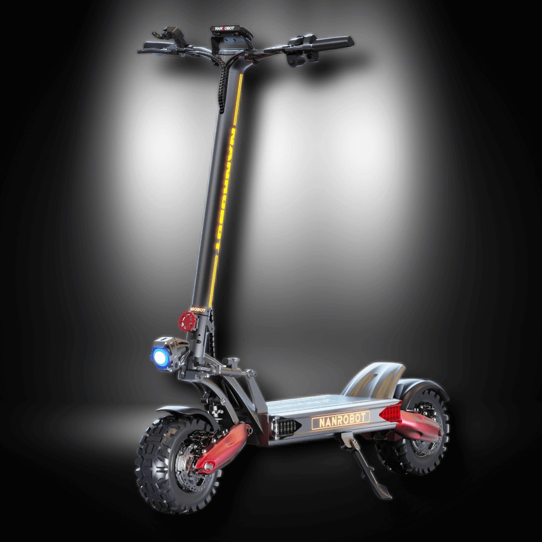 Nanrobot LS7+ electric scooter showcasing its sleek design and powerful features on a dramatic background.