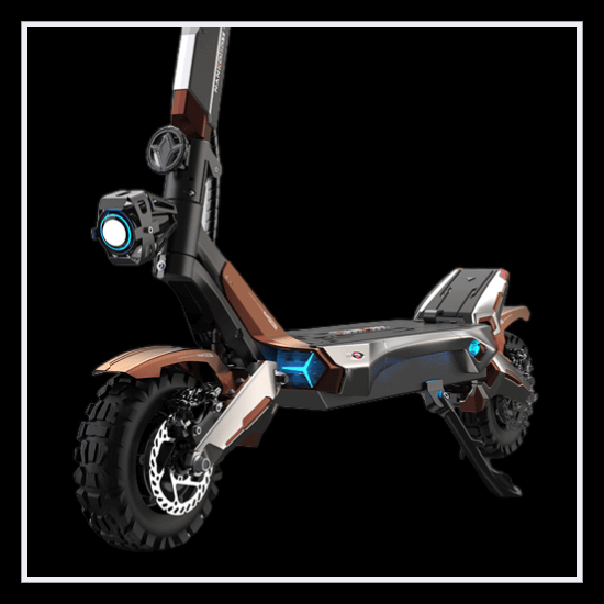 NANROBOT N6 electric scooter showcasing its sleek design and robust features on a black background.